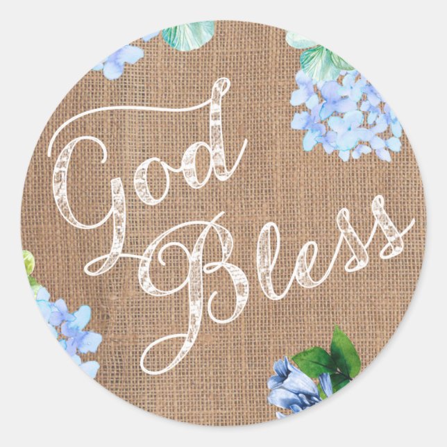 Adesivo Redondo Vedantes de invólucro de deus abençoe para Christe (Frente)