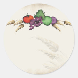 Adesivo Redondo Veg de fruta de trigo pintado do meu bastão de pre
