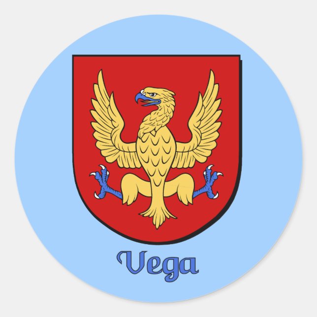 Adesivo Redondo Vega Family Shield Stickers (Frente)