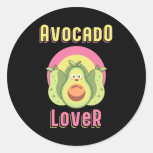 Adesivo Redondo Vegan Animal Rights Avocado Veganismo Engraçado P
