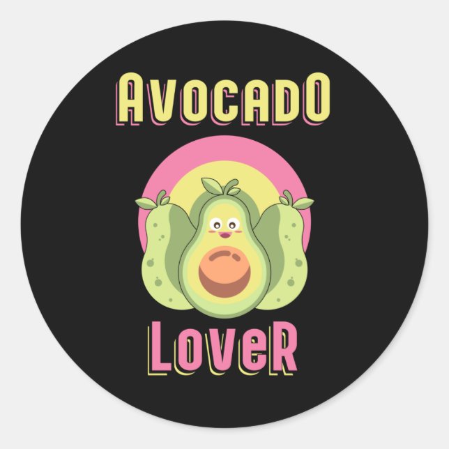 Adesivo Redondo Vegan Animal Rights Avocado Veganismo Funny Gift (Frente)