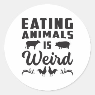 Adesivo Redondo Vegan Animal Rights Vegans Comida Funny Gift Idea