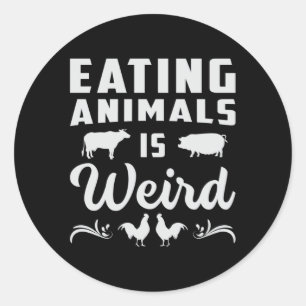 Adesivo Redondo Vegan Animal Rights Vegism Veggie Funny Gift