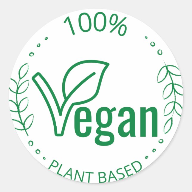 Adesivo Redondo Vegan com base em 100% na planta (Frente)