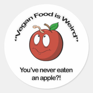 Adesivo Redondo Vegan Comida é estranho