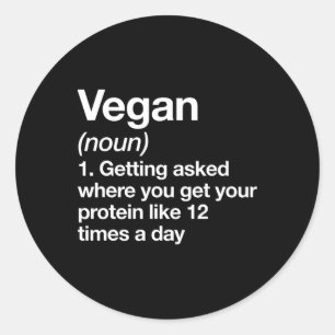 Adesivo Redondo Vegan Definition Funny Sports Workout Gym