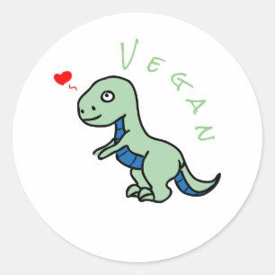 Adesivo Redondo Vegan Dinosaur Kind Dino