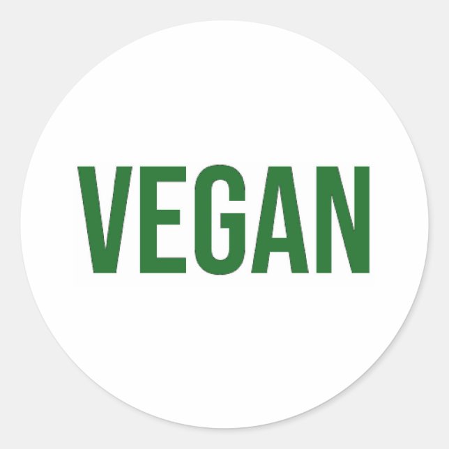 Adesivo Redondo Vegan - Direitos dos animais (Frente)