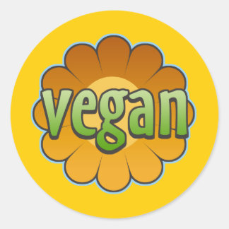 Adesivo Redondo Vegan Flower Stickers