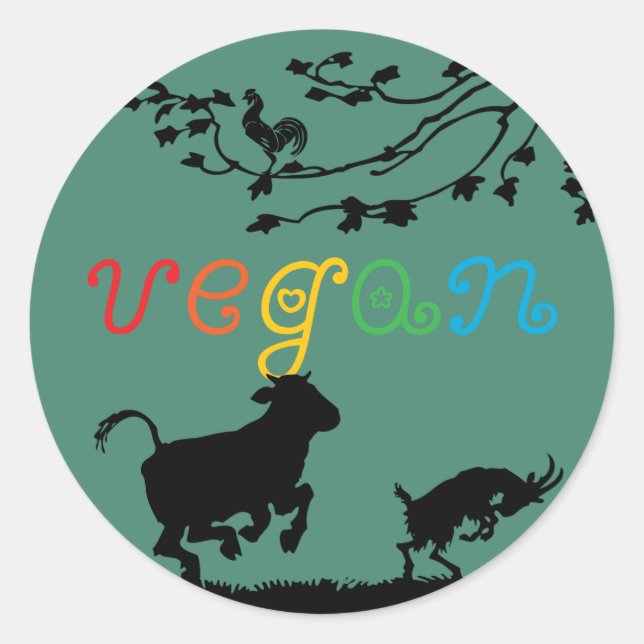 Adesivo Redondo Vegan joy (Frente)