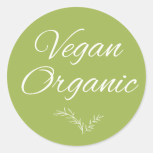 Adesivo Redondo Vegan Orgânico Rustic Modern Calliographic Sticker