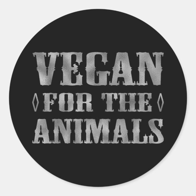 Adesivo Redondo Vegan Para Os Animais, (Frente)