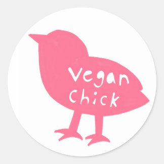 Adesivo Redondo Vegan Pintinho Stickers (rosa)