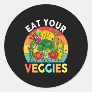 Adesivo Redondo Vegan Shirt Kids Toddler Boys Comem O Veg