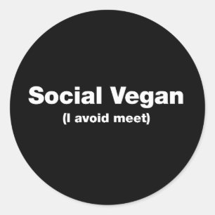 Adesivo Redondo Vegan Social (Eu evito me encontrar)