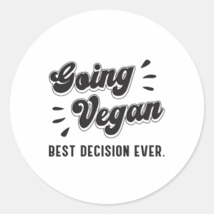 Adesivo Redondo Vegan Vegan Vegetables Animais Engraçados Present