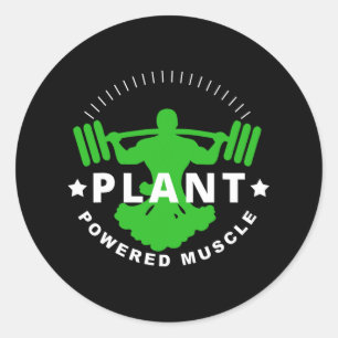 Adesivo Redondo Vegan Vegetarian Broccoli Bodbuilding Lift