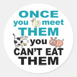 Adesivo Redondo Vegan Vegetarian Stickers