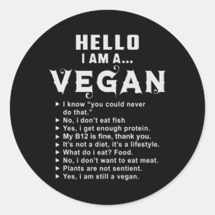 Adesivo Redondo Vegan Vegetarian Vegetables Vegism Veggie Gift