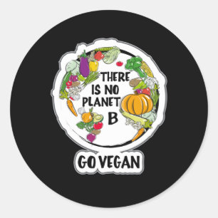 Adesivo Redondo Vegan Vegetarian Veggie Vegism Comida Dift Idea