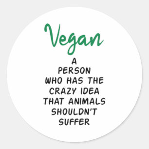 Adesivo Redondo Vegan Vegetarian Vegism Comida Veggie Animal Gift