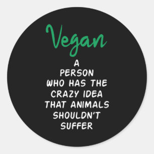 Adesivo Redondo Vegan Vegetarian Vegism Comida Veggie Gift Idea