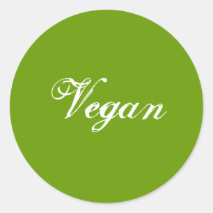 Adesivo Redondo Vegan. Verde. Slogan. Personalizado