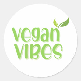 Adesivo Redondo Vegan Vibes Logotipo Clássico Redondo