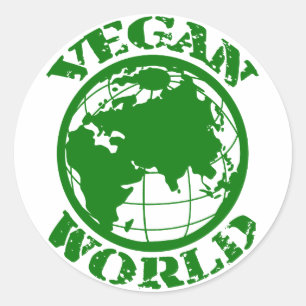 Adesivo Redondo Vegan World