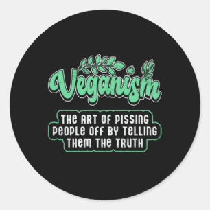 Adesivo Redondo Veganismo Vegan Vegetariana Ideia de Presente