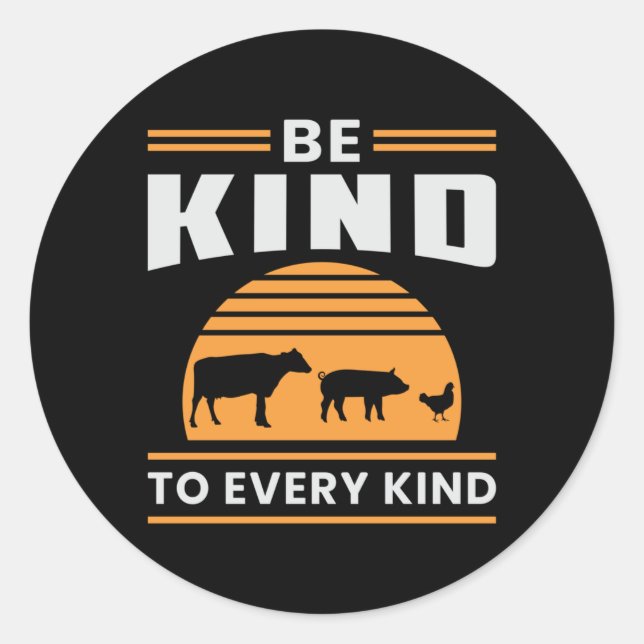 Adesivo Redondo Veganismo Vegan Veggie Animal Rights Engraçado Pre (Frente)