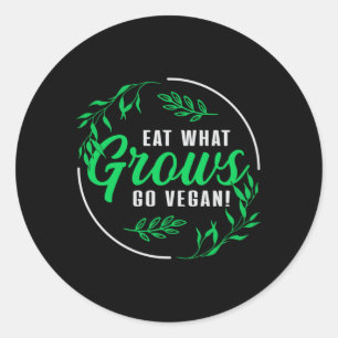 Adesivo Redondo Veganismo Veggie Animal Rights Vegan Funny Gift