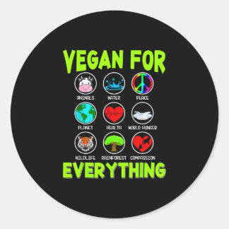 Adesivo Redondo Vegano para tudo homens vegetarianos veganos engra