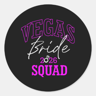 Adesivo Redondo Vegas Bride Squad 2026 Married in Vegas