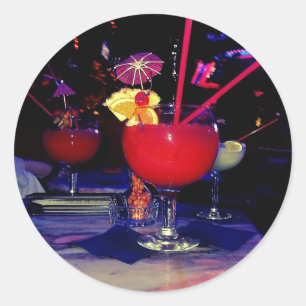 Adesivo Redondo Vegas Tropical Coctail Funky