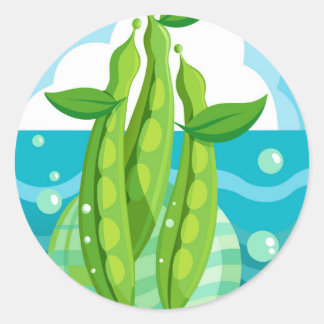 Adesivo Redondo Vegetais de feijão verde orgânico