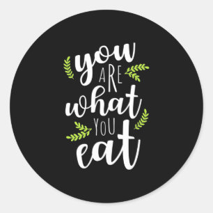 Adesivo Redondo Vegetariana Você É O Que Você Comeu
