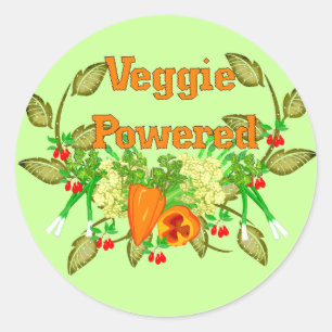 Adesivo Redondo Vegetariano psto