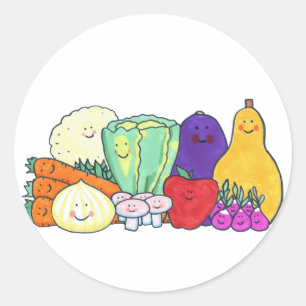 Adesivo Redondo Vegetarianos