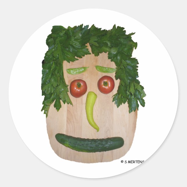 Adesivo Redondo Veggie Face (Frente)