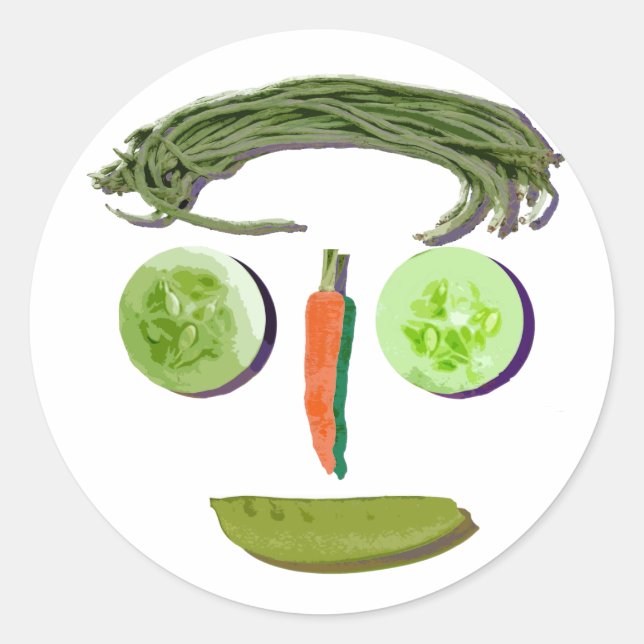 Adesivo Redondo Veggie Face (Frente)