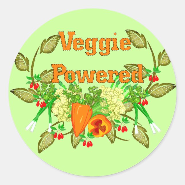 Adesivo Redondo Veggie Power (Frente)