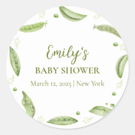 Adesivo Redondo Veggie Sweet Pea Em Chá de fraldas De Pod