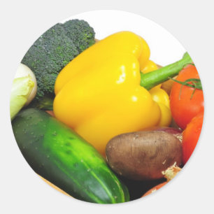 Adesivo Redondo Vegtables na cesta de A