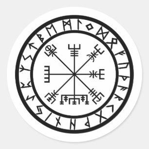 Adesivo Redondo Vegvisir - Círculo Rune
