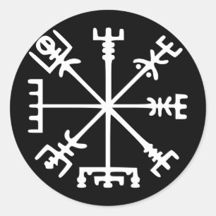 Adesivo Redondo Vegvísir (compasso de Viking)