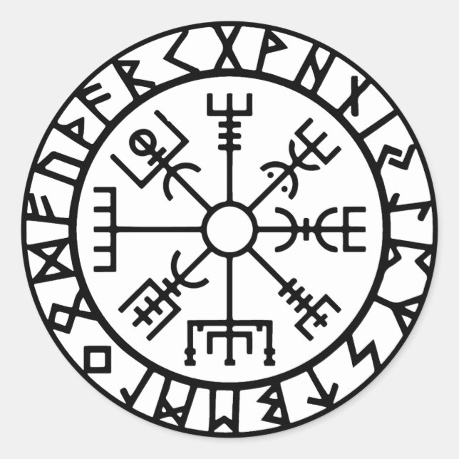 Adesivo Redondo Vegvisir (Viking Compass) (Frente)