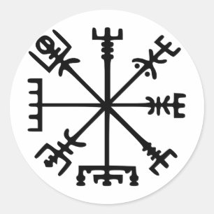 Adesivo Redondo Vegvísir (Viking Compass)