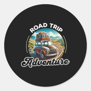 Adesivo Redondo Veículo de Aventura de Viagem Rodoviária