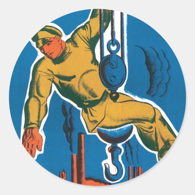 Adesivo Redondo Veja a União Soviética no Fazer (Frente)